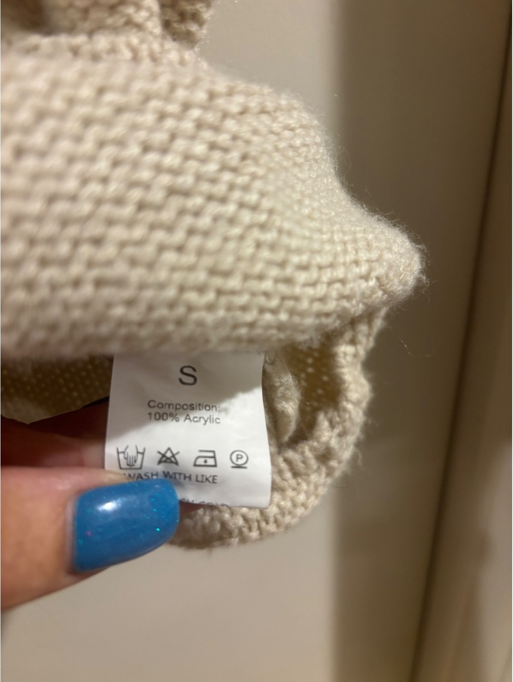 Boutique Knit Sweater Vest Beige Cream Color Block Soft Cozy Women’s S - Picture 6 of 6